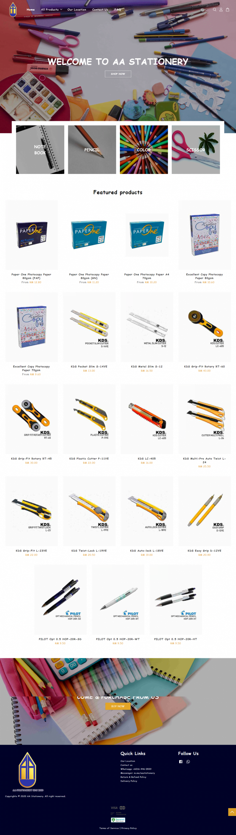 AA Stationery Online Shop Sabah  Design
